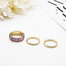 Le donne adattano ad anelli dei gioielli lo zircone Opal Moonstone Gold Plated di acciaio inossidabile