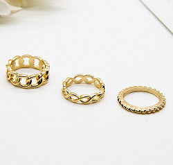 Anelli lussuosi dei gioielli di modo delle donne cerchio rotondo del legha d'oro di 18mm - di 15