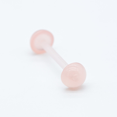 Doppia lingua rosa Ring Piercing Acrylic 14G 16mm del fondo piatto della cupola