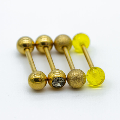 Perle acriliche 4pcs per luna dorata perforante 14G dei gioielli 16mm dell'anello stabilito della lingua