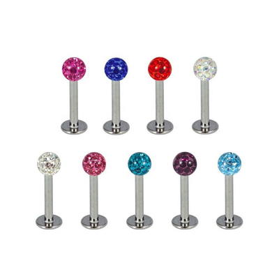 Gioielli perforanti di Labret di verticale multiplo di colori 16 palle brillanti della vite del calibro