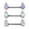 Colore d'acciaio brillante degli anelli 14G 1.6mm del capezzolo di Opal Gems Pure Titanium G23
