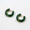 Grande oro 1 a resina epossidica verde x 6mm degli orecchini dei gioielli di modo del cerchio per le donne degli uomini