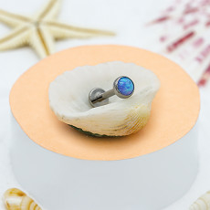 Il labbro internamente di titanio perforante dei gioielli fissa il perno del naso di Labret con lo zircone cubico