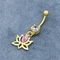 L'oro dei gioielli di 316 di acciaio inossidabile piercing del corpo ha placcato Lotus Dangle Pink Gem