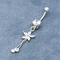 piercing d'argento dell'ombelico della nappa di 12mm intorno ai gioielli del corpo di acciaio inossidabile del diamante 316