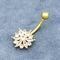 Il fiore dei gioielli di piercing del corpo dell'oro ciondola il piercing 12mm dell'ombelico
