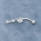 Tre bilanciere curvo d'acciaio d'argento dei gioielli 14ga di piercing del corpo di zirconi