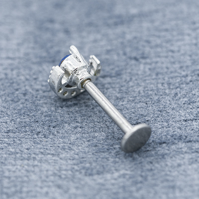 Gioielli perforanti di cristallo blu di 16g Labret