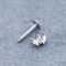 316 gioielli perforanti 16G 8mm Antivari lungo Opal Labret Stud di acciaio inossidabile Labret