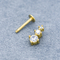 acciaio inossidabile perforante del perno 316L del labbro dell'oro dei gioielli di Labret delle gemme di zircone 16ga
