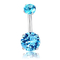Il doppio zircone blu lapida 14G i gioielli penetranti di titanio Opal Navel Ring