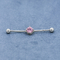 Piercing d'acciaio chirurgici industriali dei gioielli 40mm di Antivari della pietra di zircone di rosa