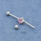 Piercing d'acciaio chirurgici industriali dei gioielli 40mm di Antivari della pietra di zircone di rosa