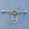 Chiaro colore dell'argento di Crystal Industrial Piercing Dangle Jewelry 14G 38mm