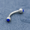 Acciaio inossidabile blu 8mm di Crystal Gem Eyebrow Barbell Piercing Jewelry 316L