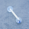 3 pezzi di piercing 14G ipoallergenico di Crystal Gems Plastic Barbell Tongue