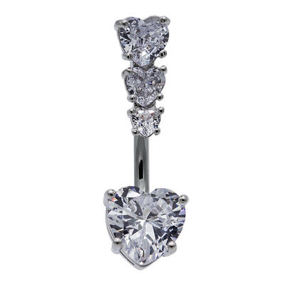 Gli anelli di Diamond Clip On Belly Button del fiore della neve graffiano la regolazione dell'acciaio chirurgico del grado dell'intarsio