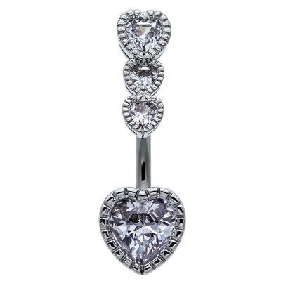 Crystal Belly Button Rings delle donne dei gioielli di piercing dell'ombelico di acciaio inossidabile